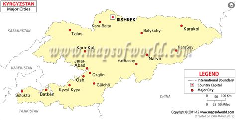 Kyrgyzstan Major cities .